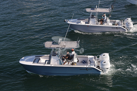 falcon boats.tan hull bimni.2 suzuki 150.0129