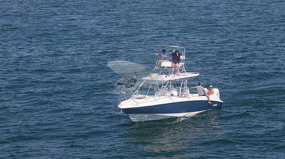 BOSTON WHALER BLUE HULL.2 MERC WHITE.9418