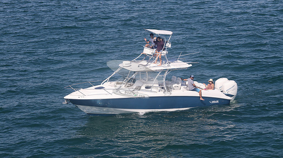 BOSTON WHALER BLUE HULL.2 MERC WHITE.9424